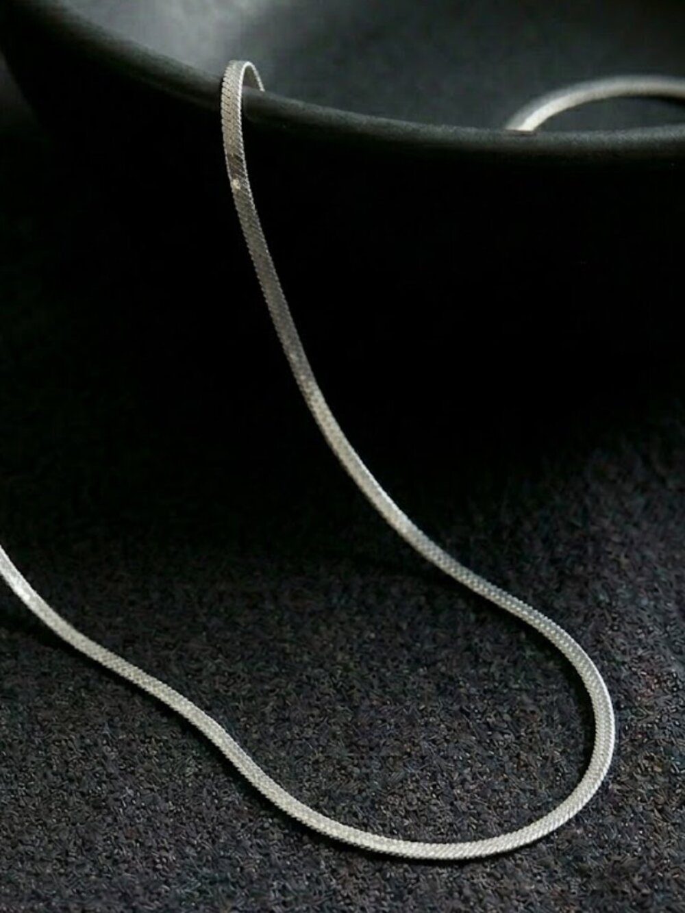 Italian Sterling Silver .925 Herringbone Snake Chain Necklace 20" 1.6mm